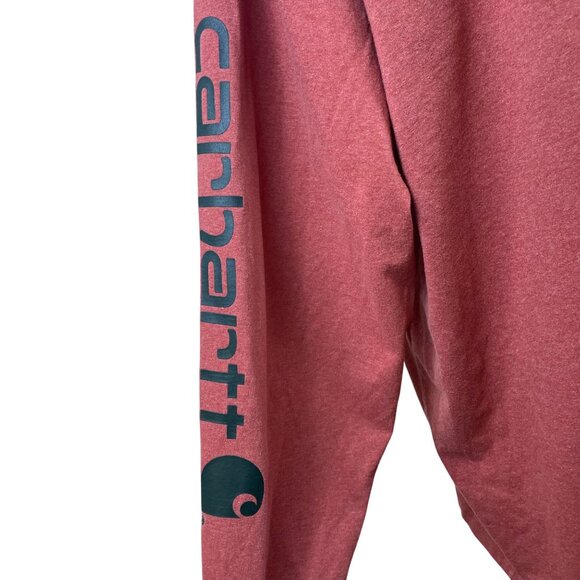 Carhartt Mens Red Cotton Long Sleeve Original Fit Logo Graphic T-Shirt 3XL - Picture 5 of 8